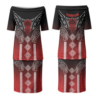 Aotearoa Maori Iwi Heritage Couples Matching Puletasi and Hawaiian Shirt Ngapuhi Kokowai LT7 - Polynesian Pride