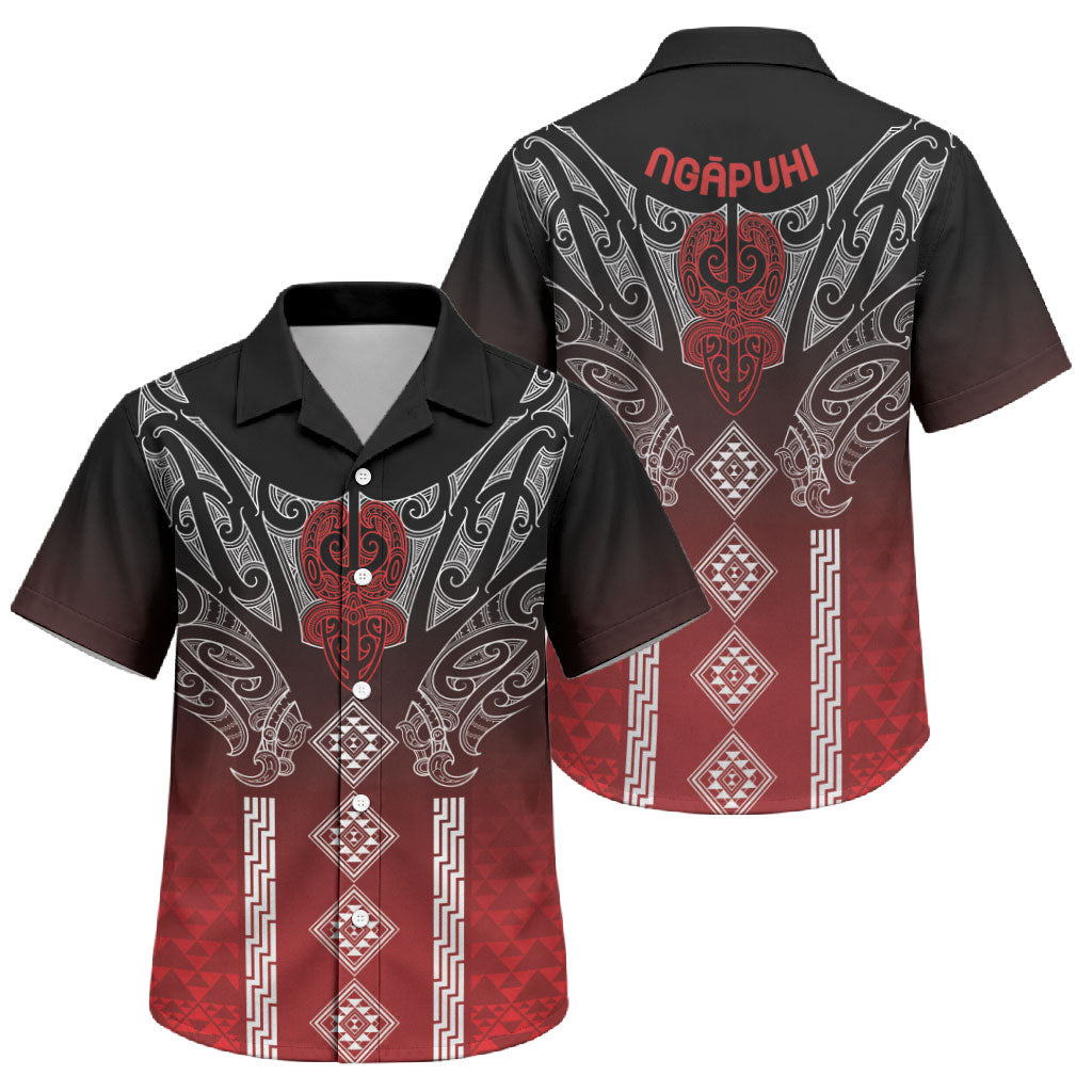 Aotearoa Maori Iwi Heritage Family Matching Off Shoulder Maxi Dress and Hawaiian Shirt Ngapuhi Kokowai LT7 Son's Shirt Red - Polynesian Pride
