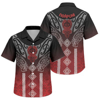 Aotearoa Maori Iwi Heritage Family Matching Off Shoulder Maxi Dress and Hawaiian Shirt Ngapuhi Kokowai LT7 Son's Shirt Red - Polynesian Pride