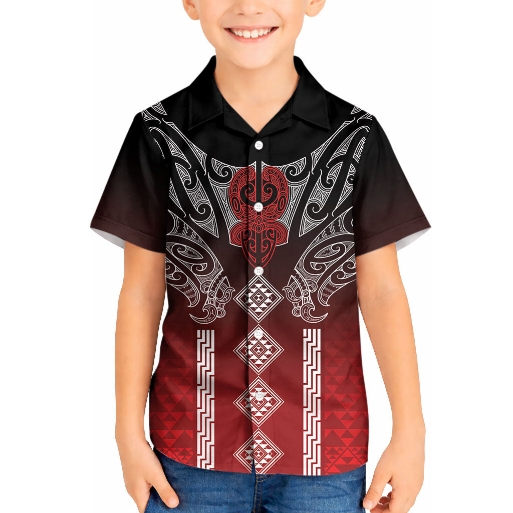 Aotearoa Maori Iwi Heritage Kid Hawaiian Shirt Ngapuhi Kokowai LT7 Kid Red - Polynesian Pride