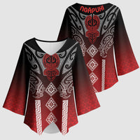Aotearoa Maori Iwi Heritage Kimono Sleeve Blouse Ngapuhi Kokowai LT7 - Polynesian Pride