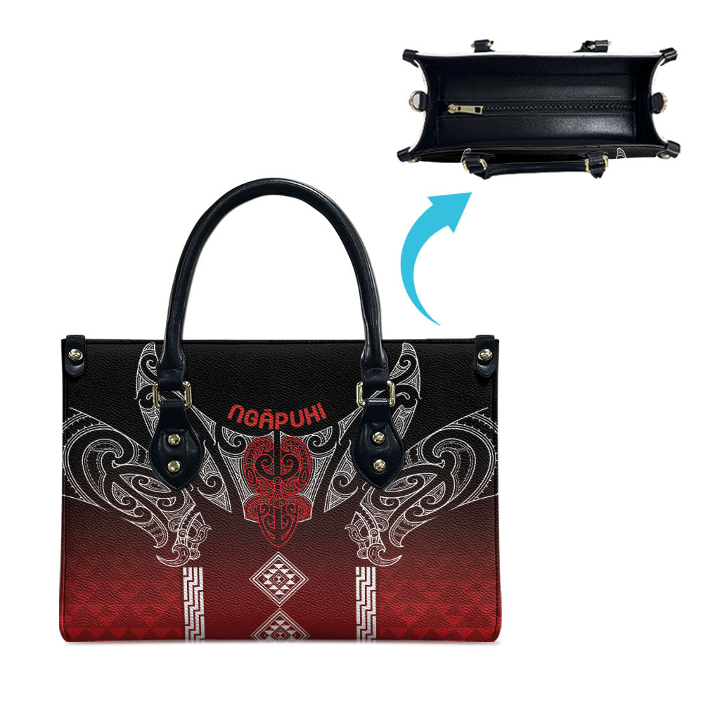 Aotearoa Maori Iwi Heritage Leather Bag Ngapuhi Kokowai LT7 - Polynesian Pride
