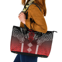 Aotearoa Maori Iwi Heritage Leather Tote Bag Ngapuhi Kokowai LT7 Red - Polynesian Pride