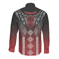 Aotearoa Maori Iwi Heritage Long Sleeve Button Shirt Ngapuhi Kokowai LT7 - Polynesian Pride