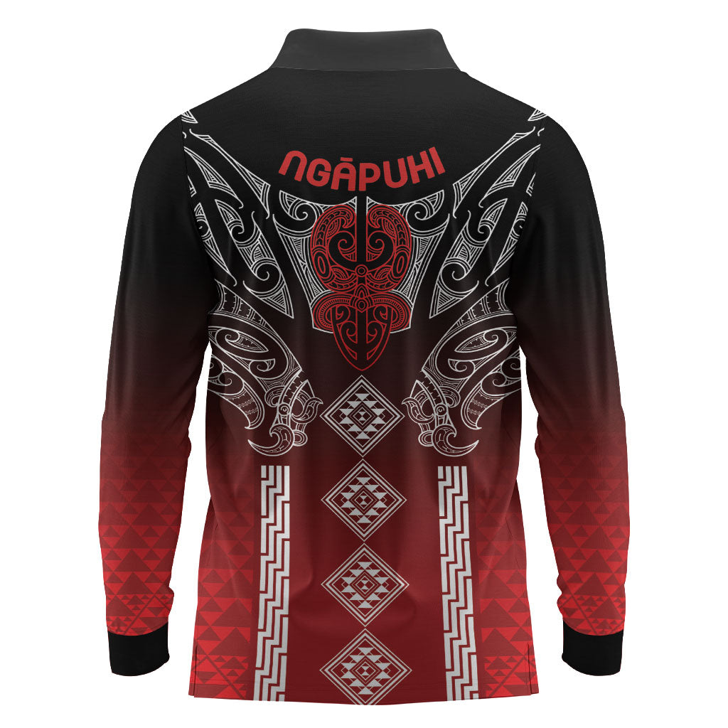 Aotearoa Maori Iwi Heritage Long Sleeve Polo Shirt Ngapuhi Kokowai LT7 - Polynesian Pride