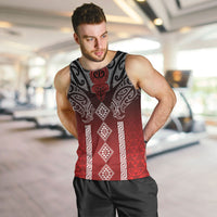 Aotearoa Maori Iwi Heritage Men Tank Top Ngapuhi Kokowai LT7 Red - Polynesian Pride
