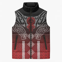 Aotearoa Maori Iwi Heritage Sleeveless Puffer Jacket Ngapuhi Kokowai LT7 Unisex Red - Polynesian Pride