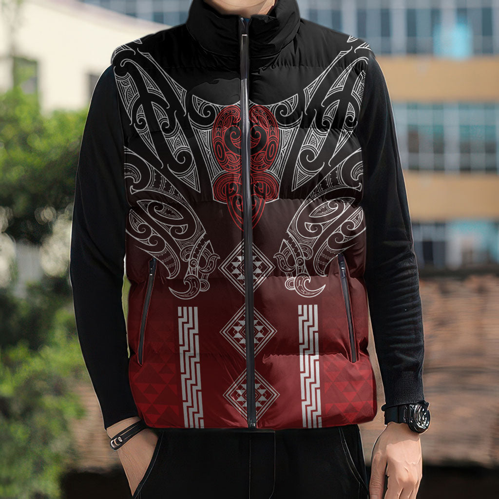 Aotearoa Maori Iwi Heritage Sleeveless Puffer Jacket Ngapuhi Kokowai LT7 - Polynesian Pride