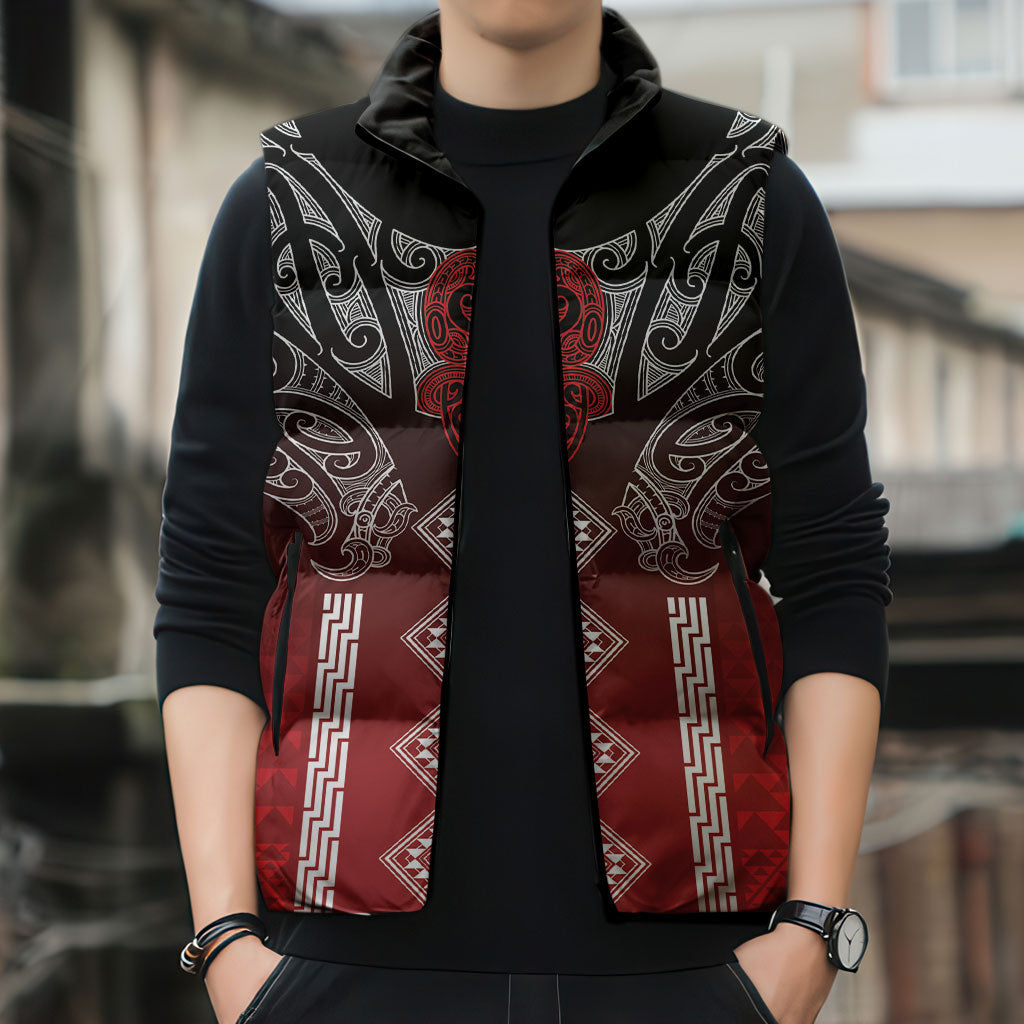 Aotearoa Maori Iwi Heritage Sleeveless Puffer Jacket Ngapuhi Kokowai LT7 - Polynesian Pride