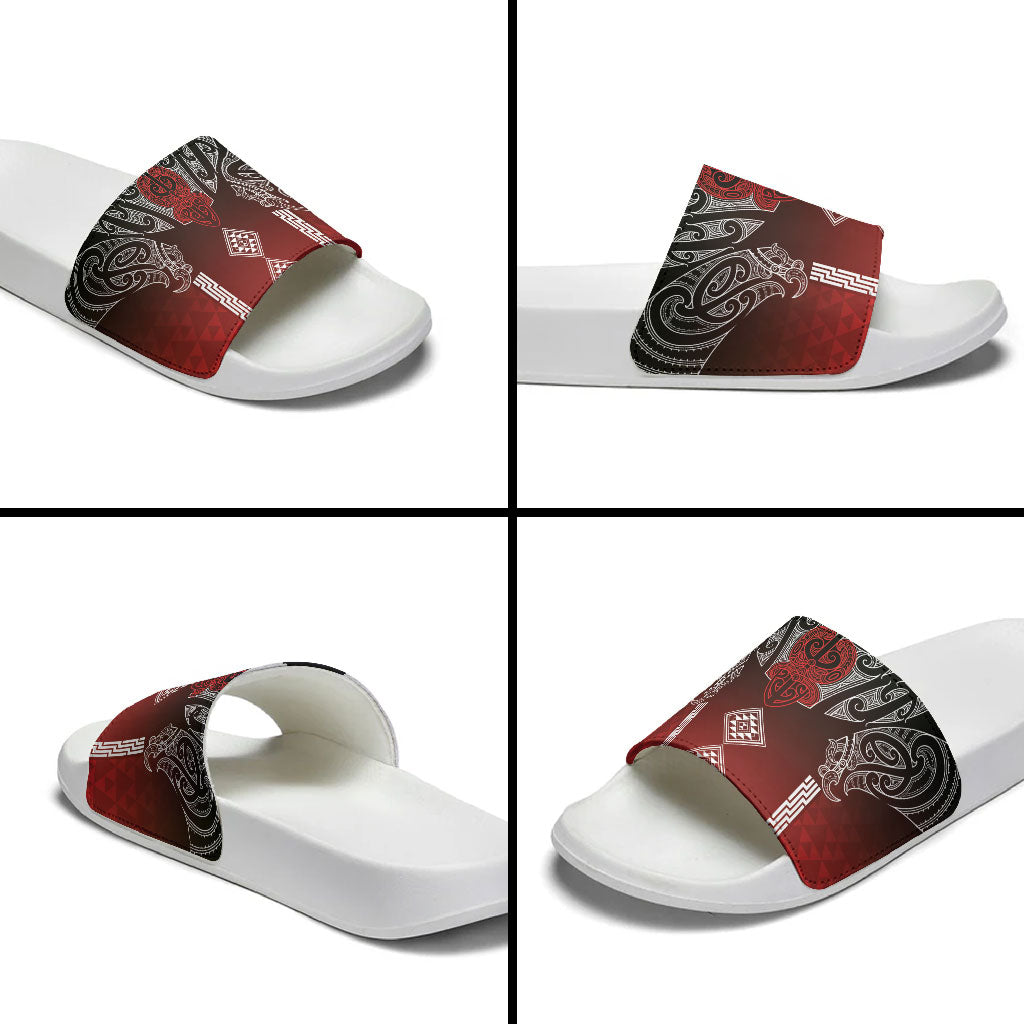 Aotearoa Maori Iwi Heritage Slide Sandals Ngapuhi Kokowai LT7 - Polynesian Pride