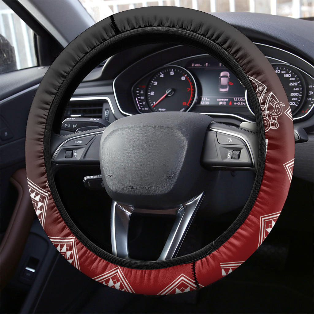 Aotearoa Maori Iwi Heritage Steering Wheel Cover Ngapuhi Kokowai LT7 - Polynesian Pride