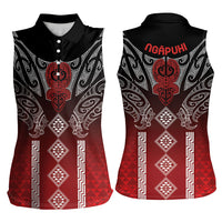 Aotearoa Maori Iwi Heritage Women Sleeveless Polo Shirt Ngapuhi Kokowai LT7 - Polynesian Pride