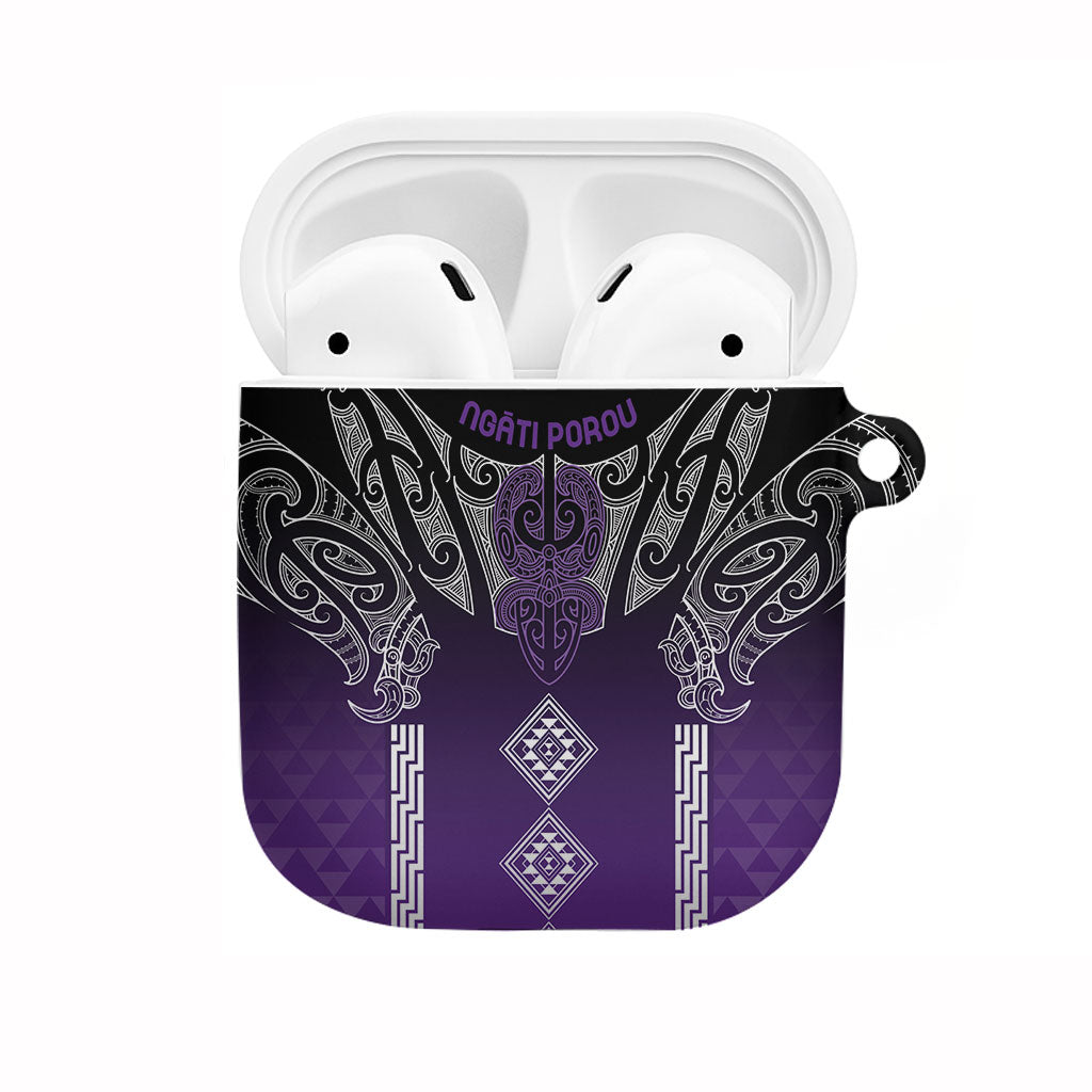 Aotearoa Maori Iwi Heritage AirPods Case Ngati Porou Waiporoporo LT7 Purple - Polynesian Pride