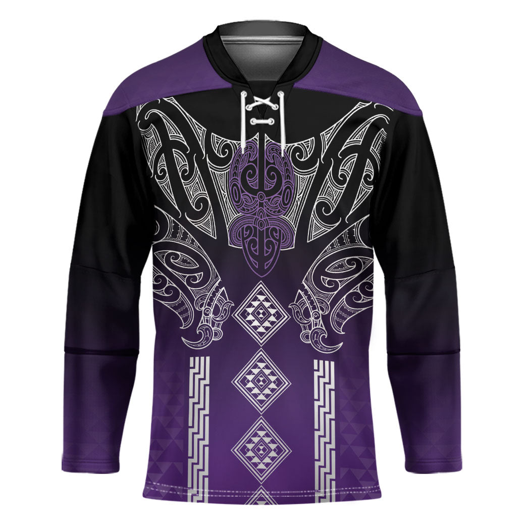 Aotearoa Maori Iwi Heritage Hockey Jersey Ngati Porou Waiporoporo LT7 Unisex Purple - Polynesian Pride