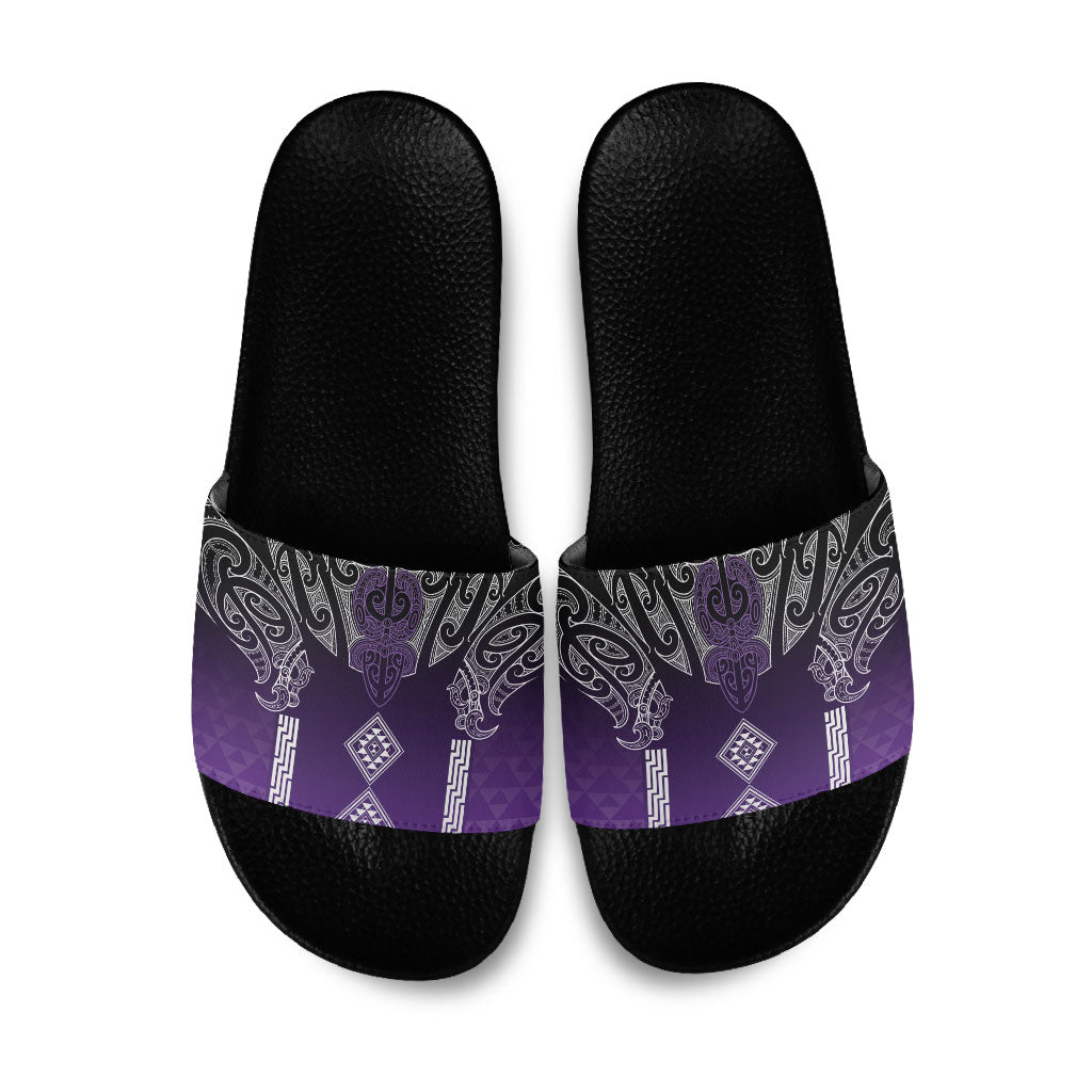 Aotearoa Maori Iwi Heritage Slide Sandals Ngati Porou Waiporoporo LT7 Purple - Polynesian Pride