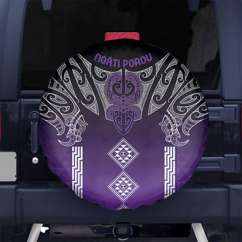 Aotearoa Maori Iwi Heritage Spare Tire Cover Ngati Porou Waiporoporo LT7 No hole Purple - Polynesian Pride