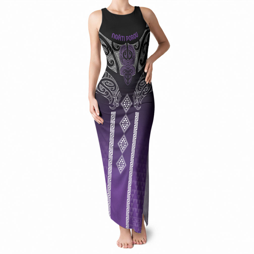Aotearoa Maori Iwi Heritage Tank Maxi Dress Ngati Porou Waiporoporo LT7 Women Purple - Polynesian Pride