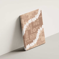 Hawaii Aloha Canvas Wall Art Beige Quilt Patch Work Mix Plumeria Lei