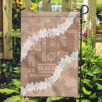 Hawaii Aloha Garden Flag Beige Quilt Patch Work Mix Plumeria Lei