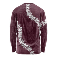 Hawaii Aloha Long Sleeve Shirt Champange Quilt Patch Work Mix Plumeria Lei