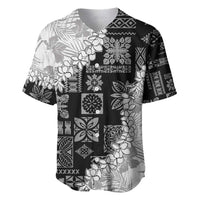 Hawaii Aloha Baseball Jersey White Quilt Patch Work Mix Plumeria Lei