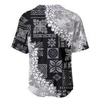 Hawaii Aloha Baseball Jersey White Quilt Patch Work Mix Plumeria Lei