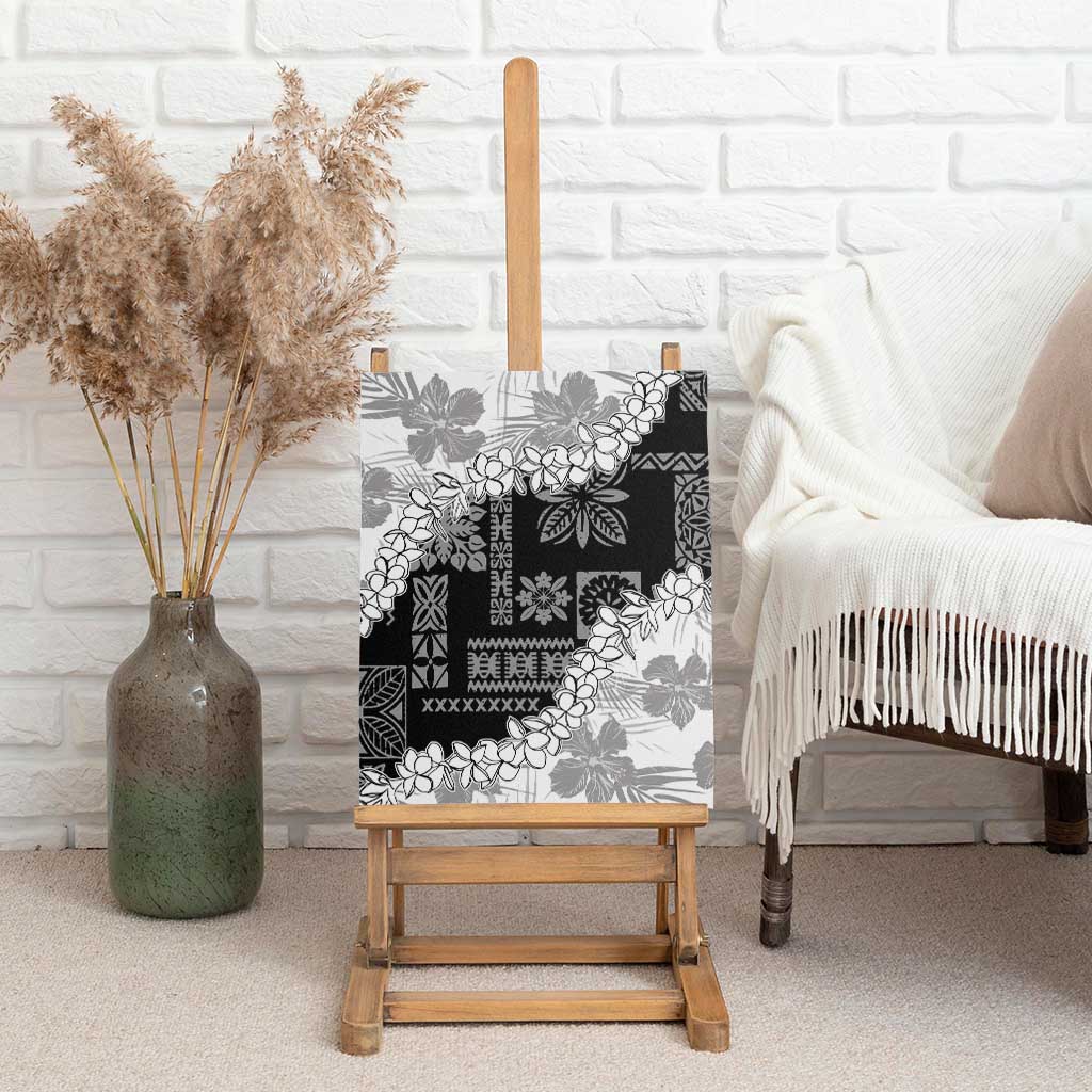 Hawaii Aloha Canvas Wall Art White Quilt Patch Work Mix Plumeria Lei