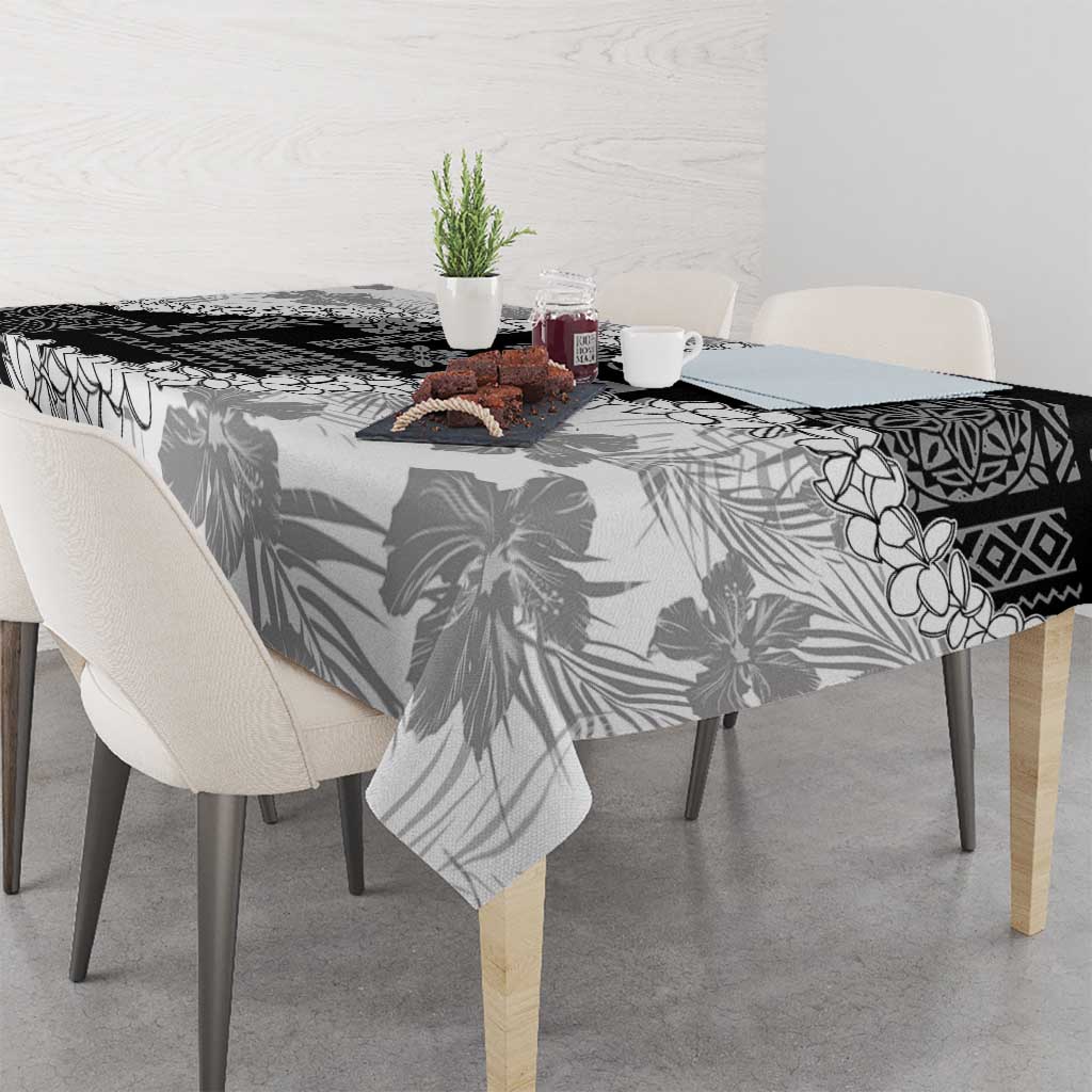 Hawaii Aloha Tablecloth White Quilt Patch Work Mix Plumeria Lei