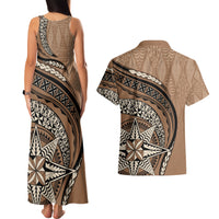 Tonga Ngatu Couples Matching Tank Maxi Dress and Hawaiian Shirt Tokelau Classic Motifs LT7 - Polynesian Pride