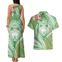 Aloha Molokai Island Couples Matching Tank Maxi Dress and Hawaiian Shirt Hawaii Pua Kukui LT7 - Polynesian Pride