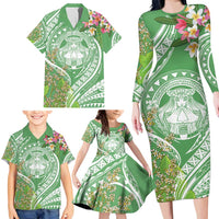 Aloha Molokai Island Family Matching Long Sleeve Bodycon Dress and Hawaiian Shirt Hawaii Pua Kukui