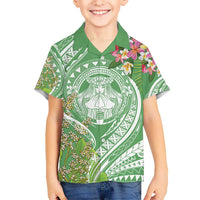 Aloha Molokai Island Kid Hawaiian Shirt Hawaii Pua Kukui LT7 Kid Green - Polynesian Pride