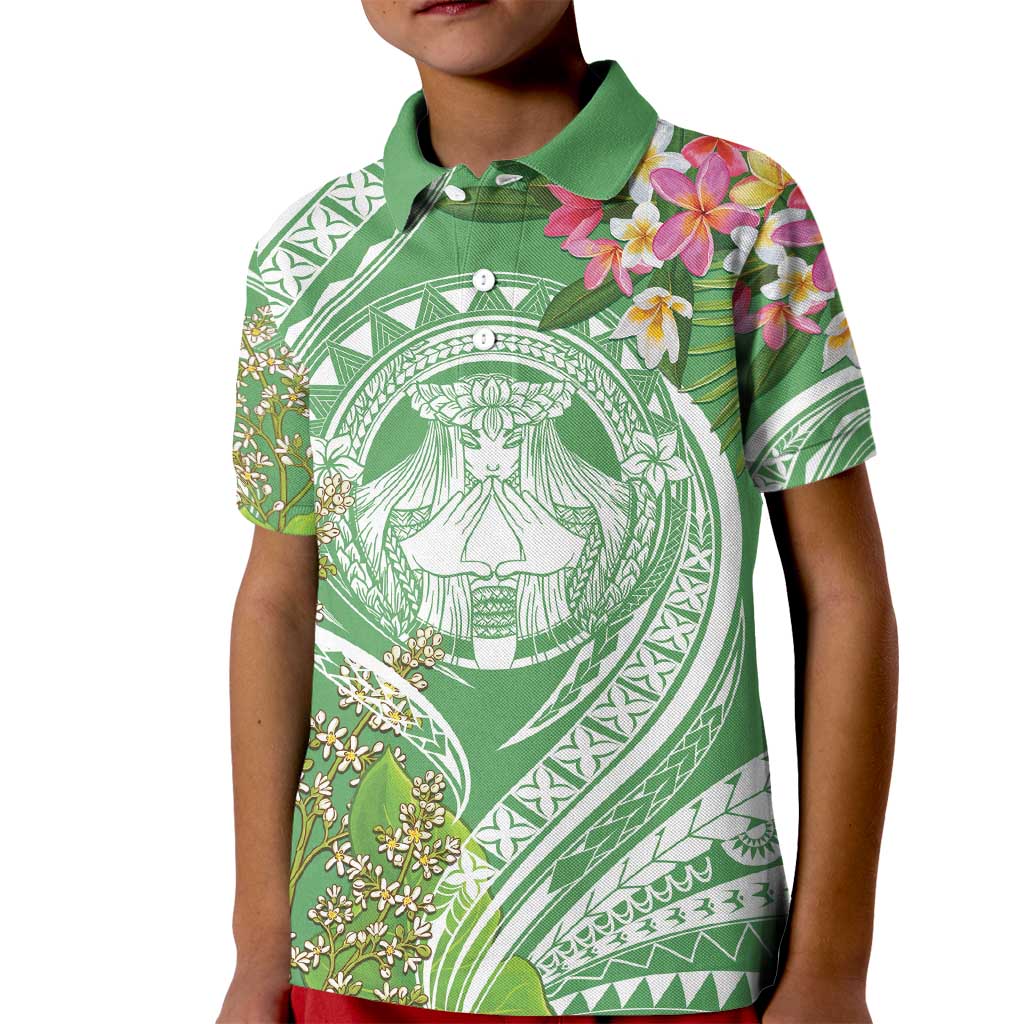 Aloha Molokai Island Kid Polo Shirt Hawaii Pua Kukui LT7 Kid Green - Polynesian Pride