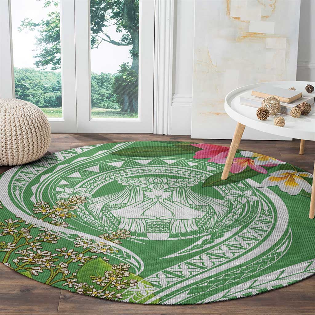 Aloha Molokai Island Round Carpet Hawaii Pua Kukui LT7 - Polynesian Pride