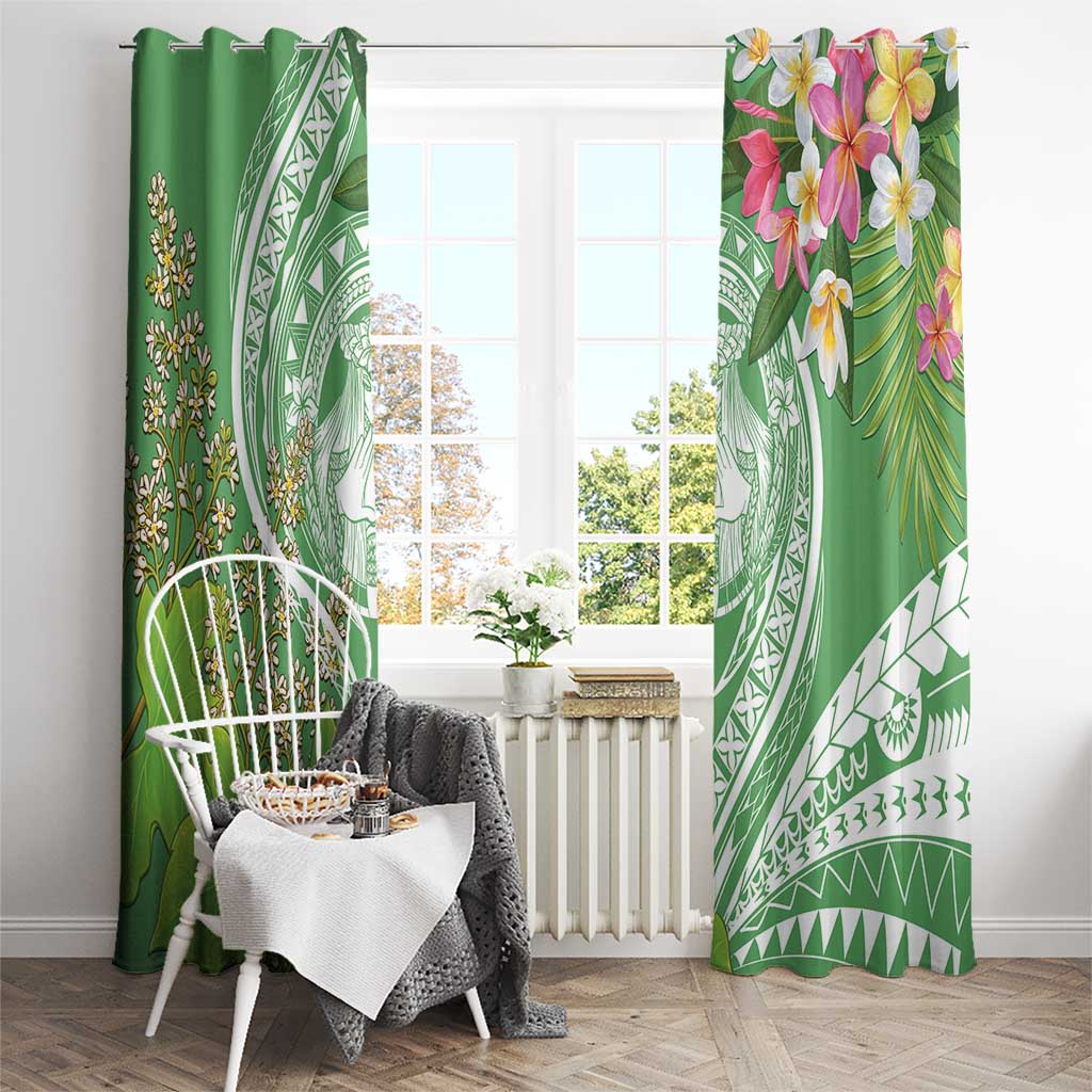 Aloha Molokai Island Window Curtain Hawaii Pua Kukui