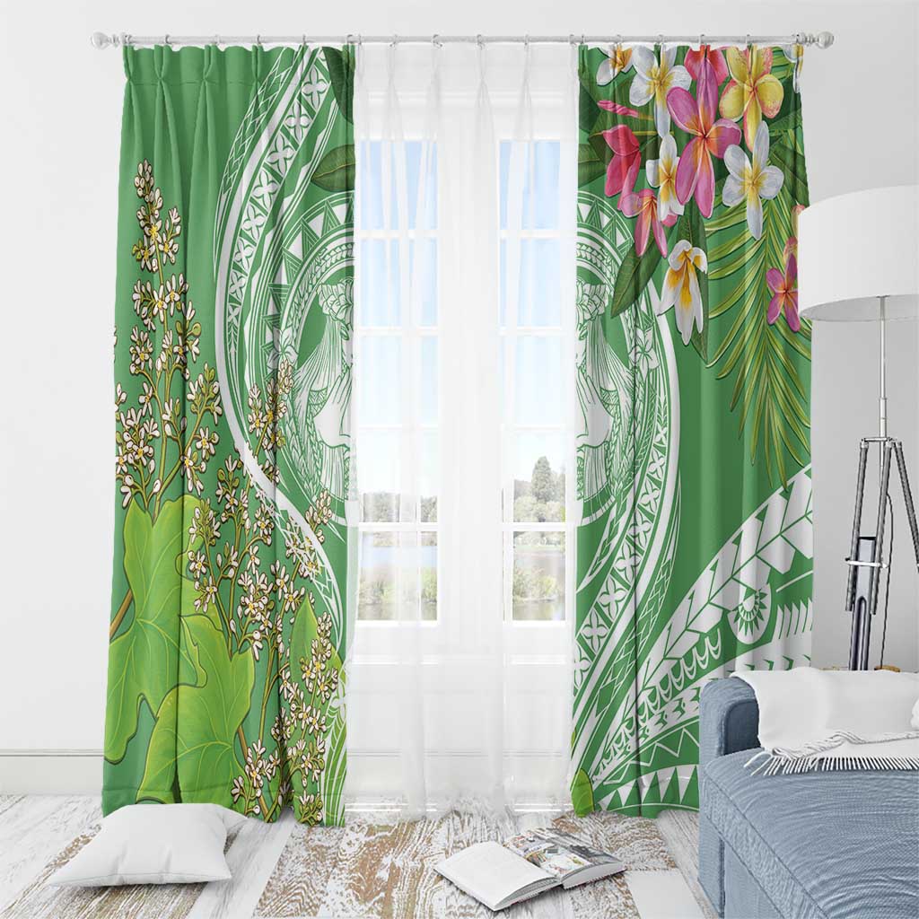 Aloha Molokai Island Window Curtain Hawaii Pua Kukui