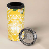 Aloha Hawaii Oahu 4 in 1 Can Cooler Tumbler Wahine with Ilima Lei