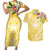 Aloha Hawaii Oahu Couples Matching Short Sleeve Bodycon Dress and Hawaiian Shirt Wahine with Ilima Lei