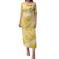 Aloha Hawaii Oahu Family Matching Puletasi and Hawaiian Shirt Wahine with Ilima Lei