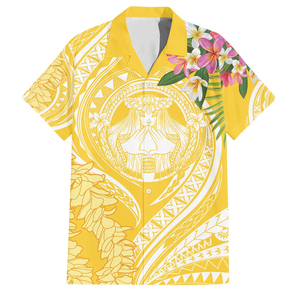 Aloha Hawaii Oahu Hawaiian Shirt Wahine with Ilima Lei