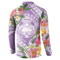 Aloha Hawaii Kauai Button Sweatshirt Frangipani Mix Mokihana Lei