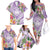 Aloha Hawaii Kauai Family Matching Off The Shoulder Long Sleeve Dress and Hawaiian Shirt Frangipani Mix Mokihana Lei