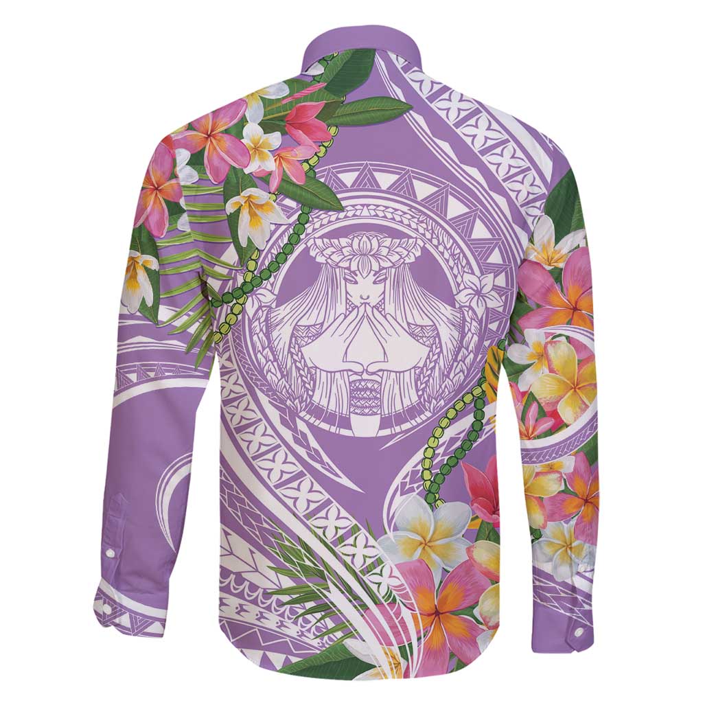 Aloha Hawaii Kauai Family Matching Off Shoulder Short Dress and Hawaiian Shirt Frangipani Mix Mokihana Lei