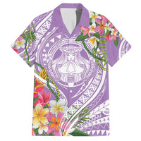 Aloha Hawaii Kauai Family Matching Puletasi and Hawaiian Shirt Frangipani Mix Mokihana Lei