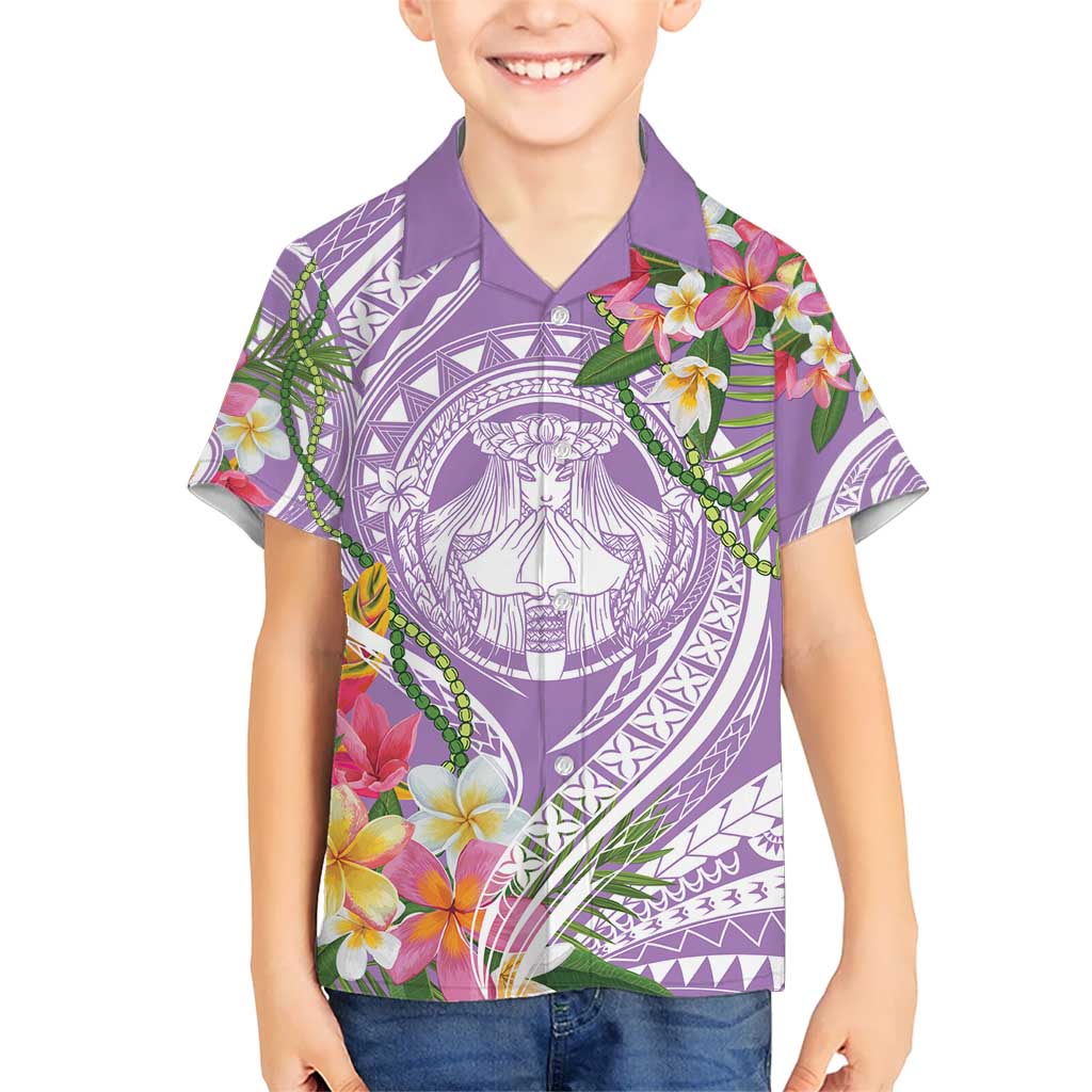 Aloha Hawaii Kauai Kid Hawaiian Shirt Frangipani Mix Mokihana Lei
