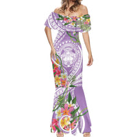 Aloha Hawaii Kauai Mermaid Dress Frangipani Mix Mokihana Lei