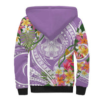 Aloha Hawaii Kauai Sherpa Hoodie Frangipani Mix Mokihana Lei
