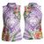 Aloha Hawaii Kauai Women Sleeveless Polo Shirt Frangipani Mix Mokihana Lei