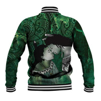 New Zealand Aroha Koe Mama Baseball Jacket Maori Hongi - Pounamu