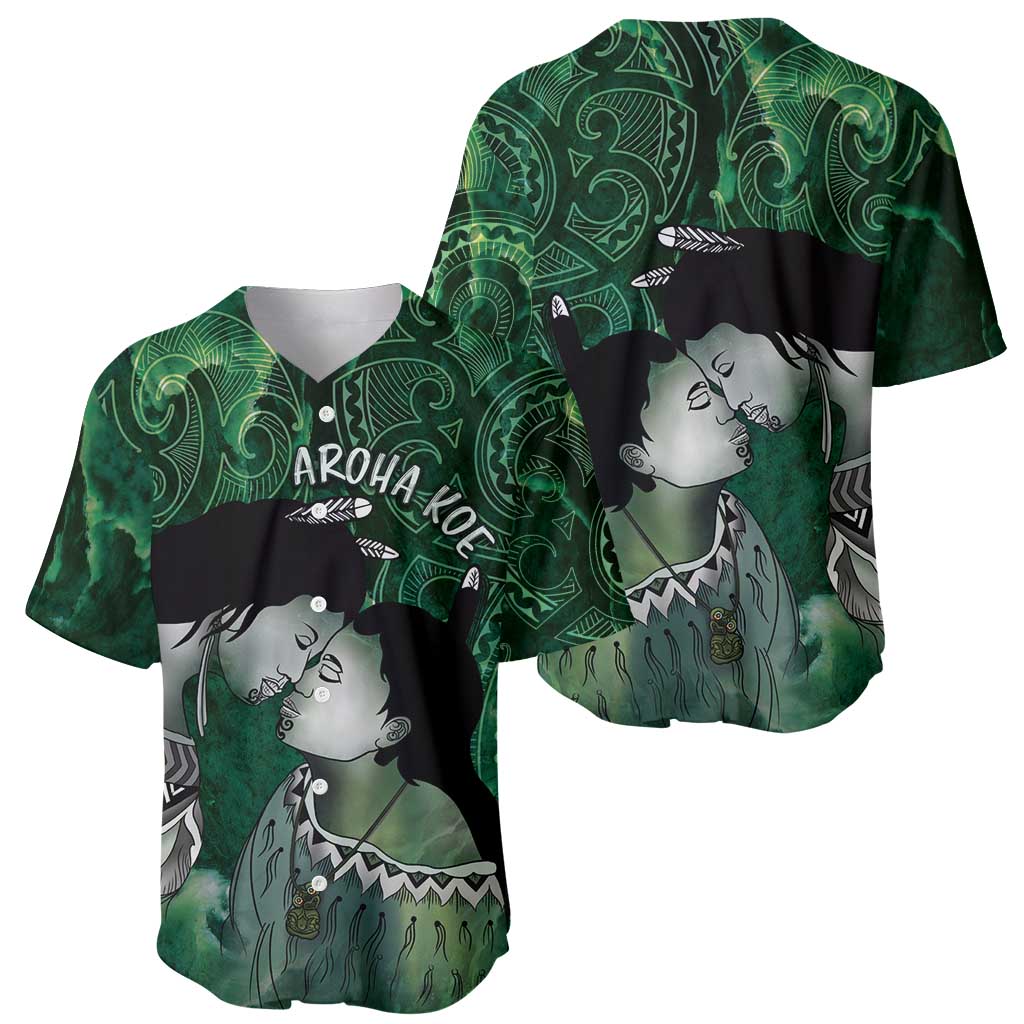 New Zealand Aroha Koe Mama Baseball Jersey Maori Hongi - Pounamu LT7 - Polynesian Pride
